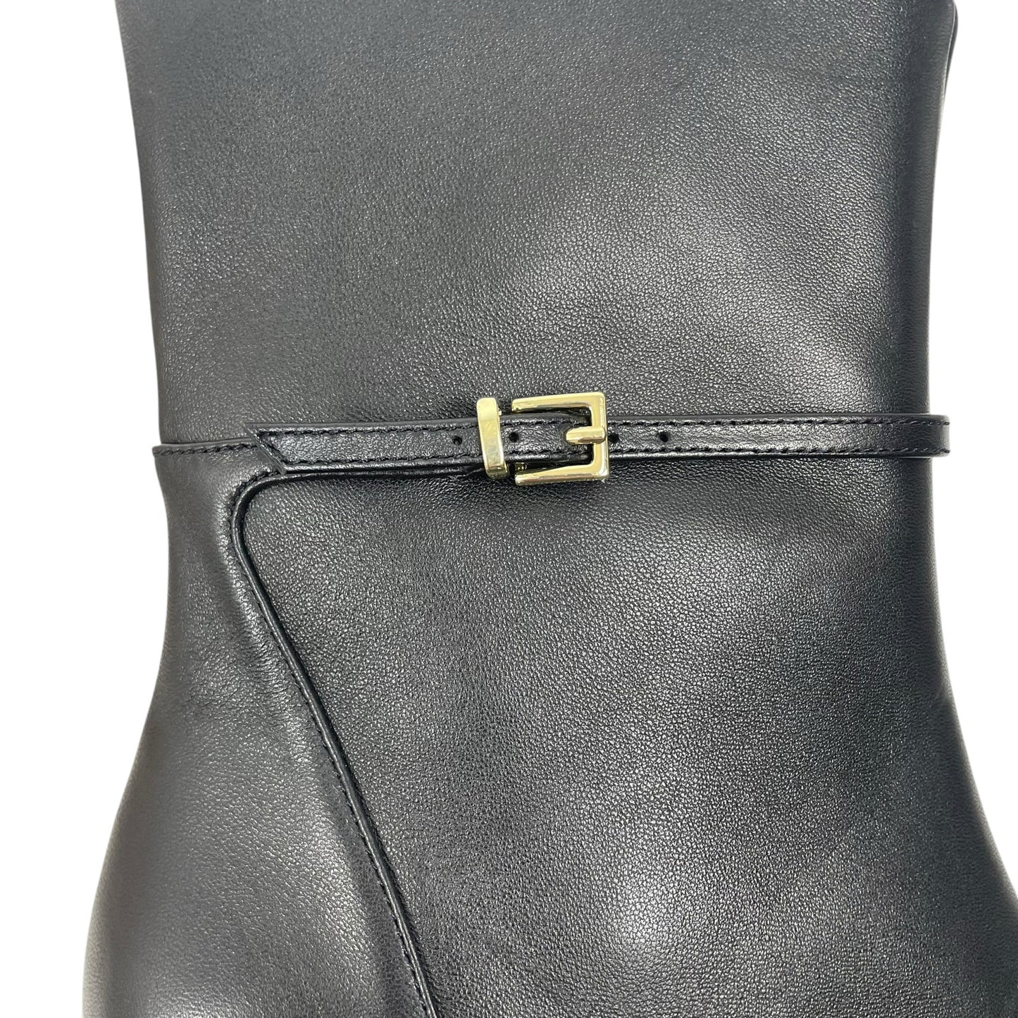 Ann Taylor Pointed Toe Buckle Leather Heel Ankle Boots Black Size 8.5M