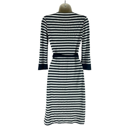 Diane Von Furstenberg New Julian Two Striped Wrap Dress Black White Size 0