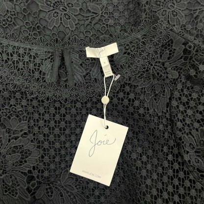 Joie Hemera Lace Yoke Long Sleeve Mini Dress Elegant Black Size 8