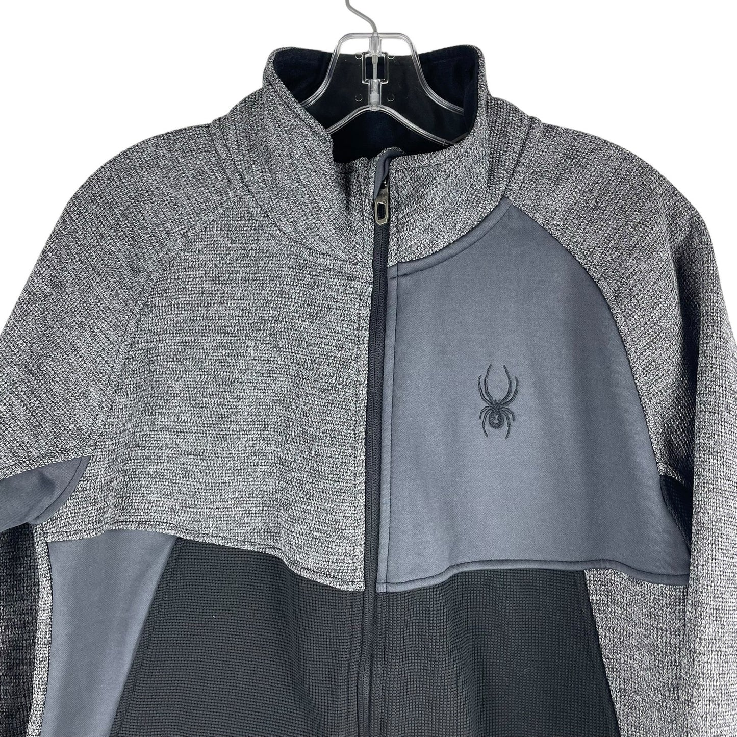 Spyder Heath Colorblock Zip Jacket Black Gray Size M