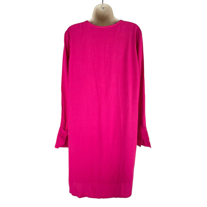 Equipment Woven Crepe Bonnie Tunic Dress Carmine Pink Size M