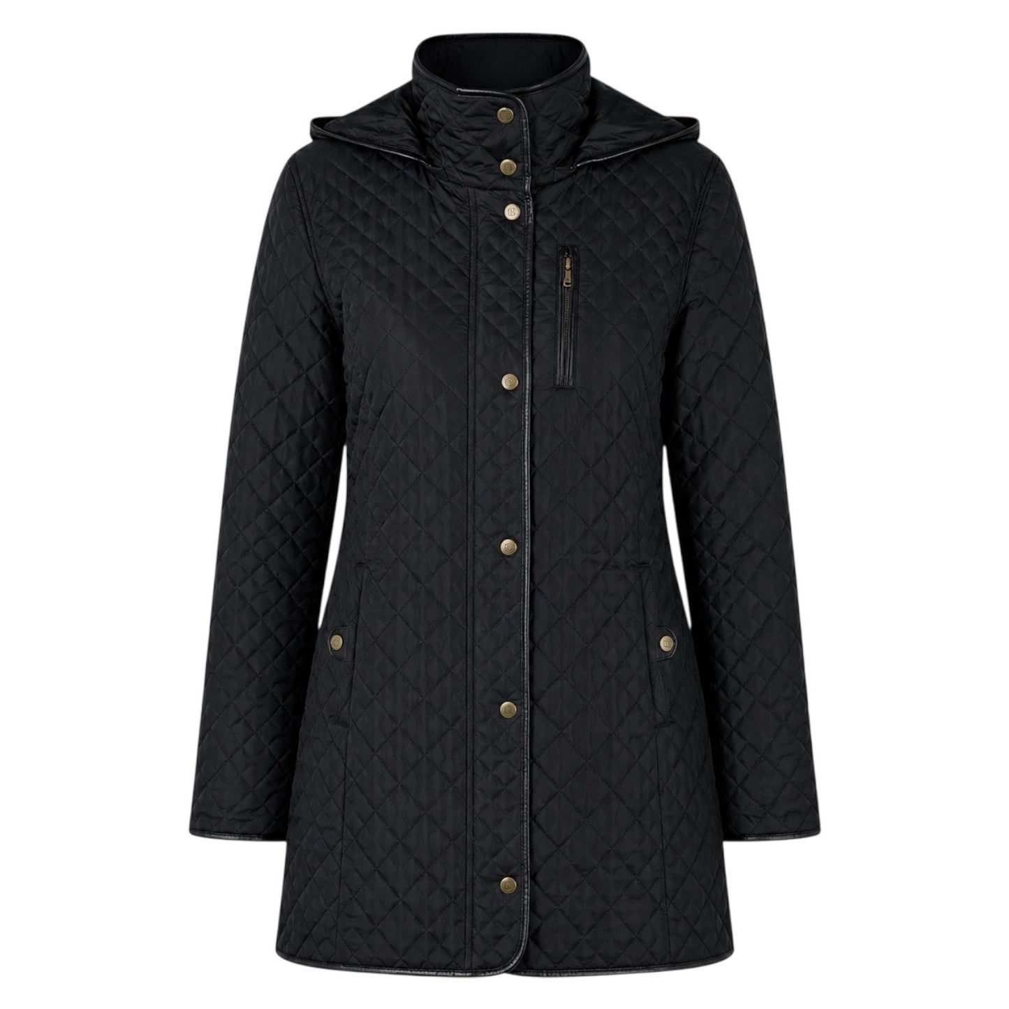 Lauren Ralph Lauren Hooded Quilted Long Coat Black Size L