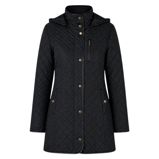 Lauren Ralph Lauren Hooded Quilted Long Coat Black Size L