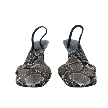 Jeffrey Campbell Hera-Hi Snake Print Heel Sandals Size 7.5