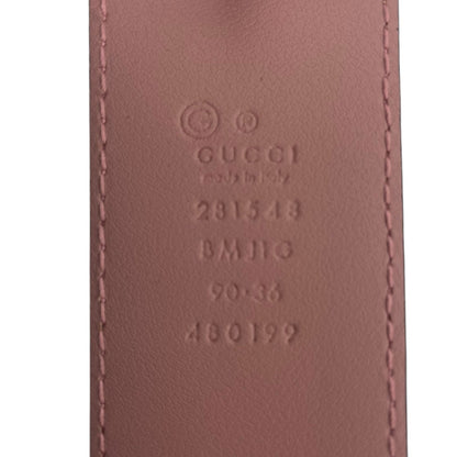 NEW Gucci Micro Guccissima Monogram Wide Leather Belt Pink Size 90/36