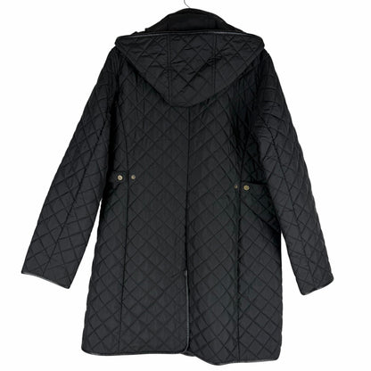 Lauren Ralph Lauren Hooded Quilted Long Coat Black Size L