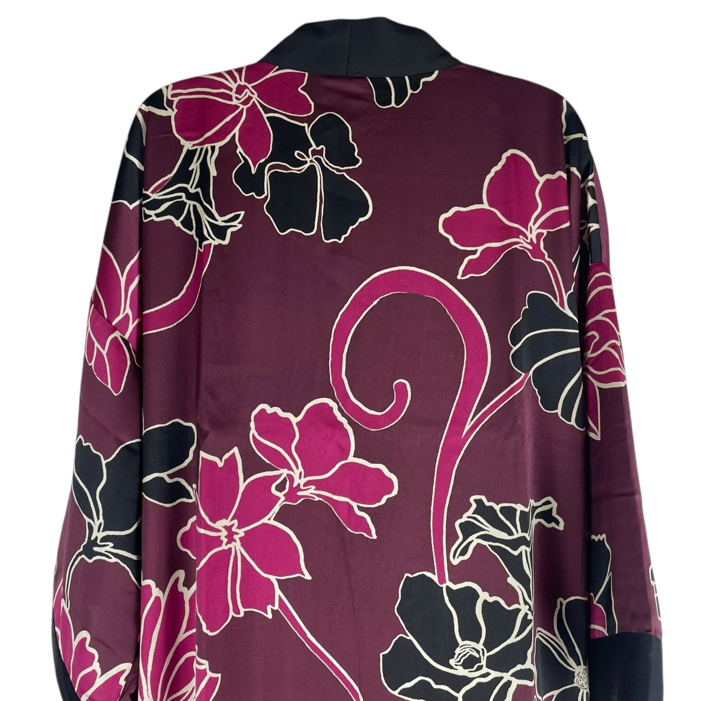 Chico's Travelers Floral Printed Kimono Jacket Deep Chianti Size L/XL