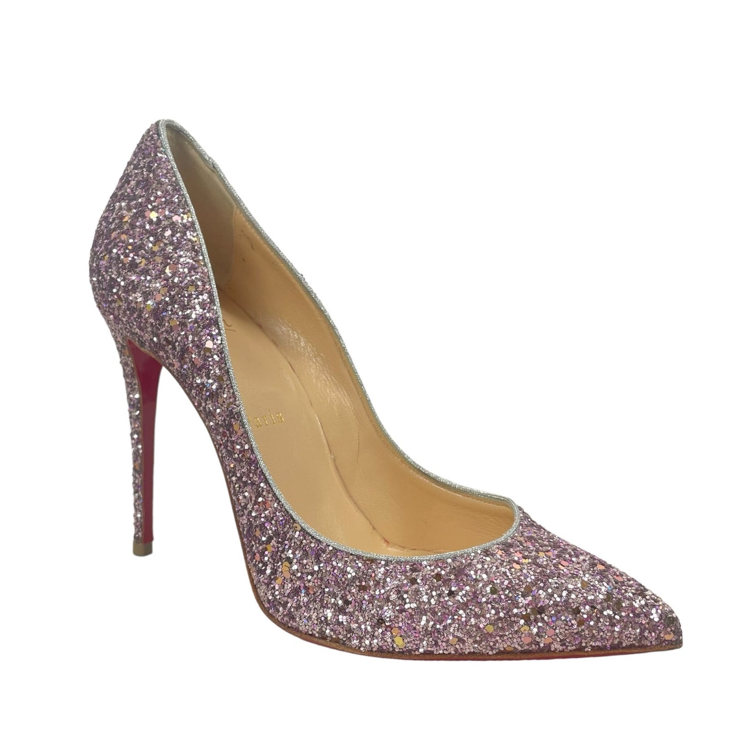 Christian Louboutin Pigalle 120 Glitter Pumps Pointed Toe Pink Size 38