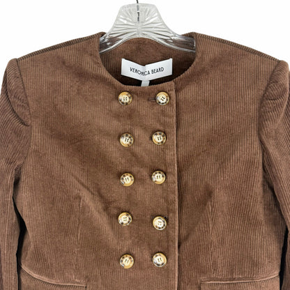 Veronica Beard Bentley Double Breasted Corduroy Jacket Brown Size 2