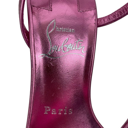 Christian Louboutin Rosalie 100 Leather Heeled Sandals Pink Size 36