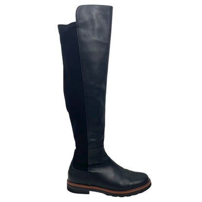 Stuart Weitzman Over the Knee Adrina City Boots Black Leather Size 10.5