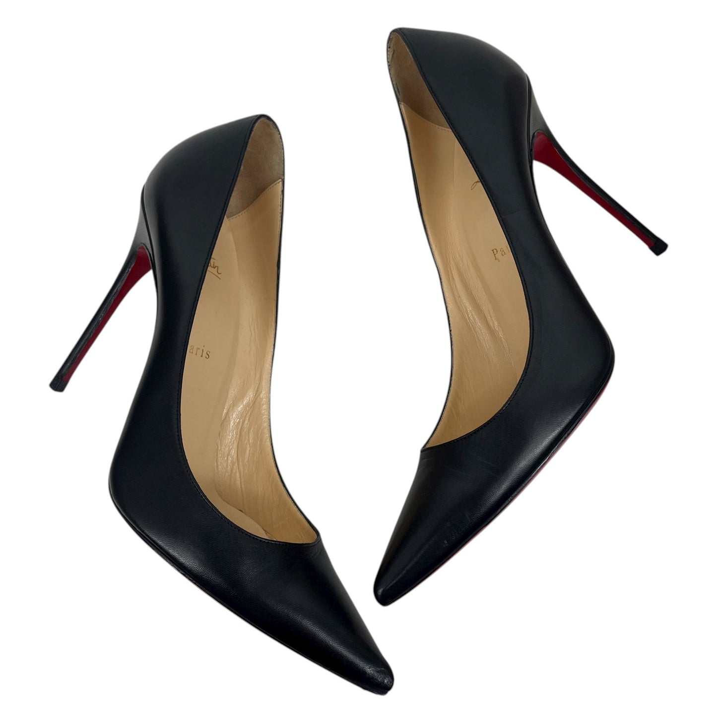 Christian Louboutin Decollete 554 100mm Kid Leather Pump Black Size 42