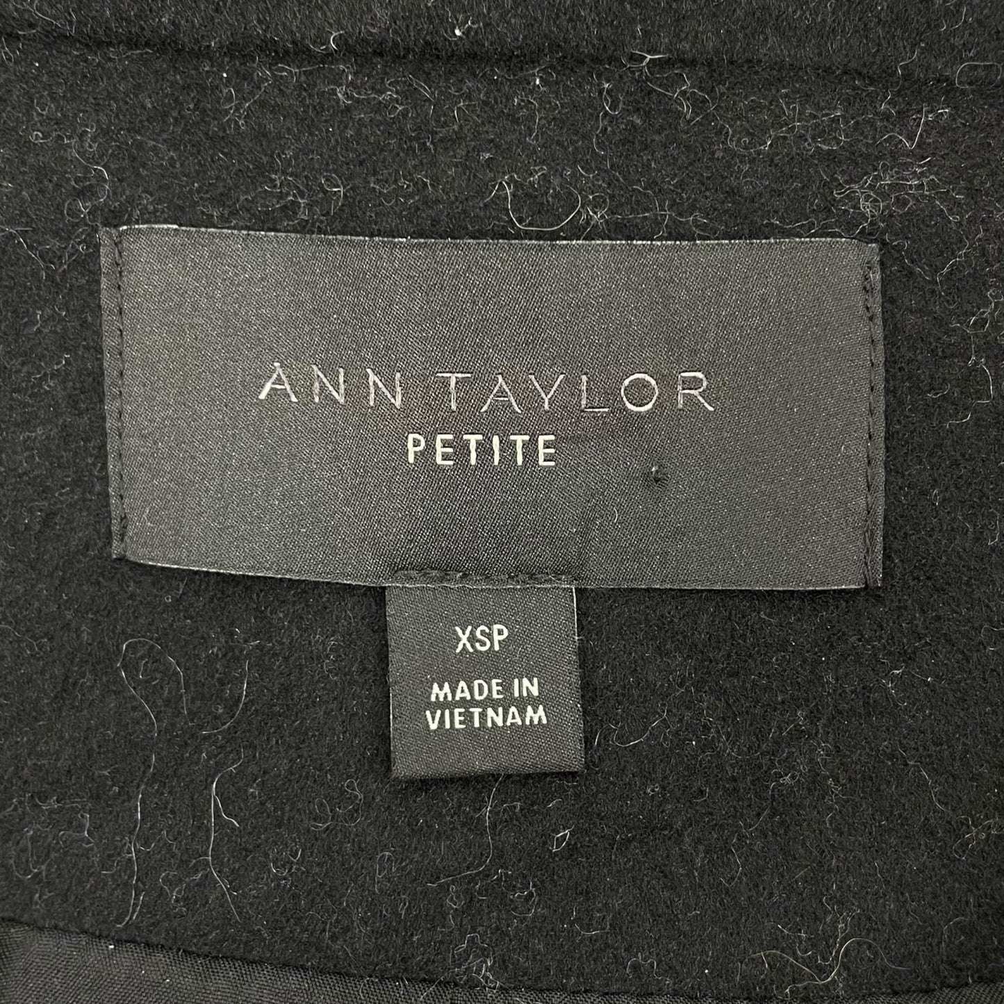 Ann Taylor Funnel Neck Wool Blend Belted Coat Black Size XSP