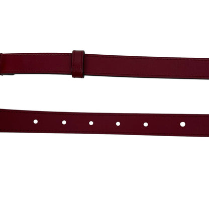 Gucci GG Logo Marmont Thin Leather Belt Rosso Ancora Red Size 100/40