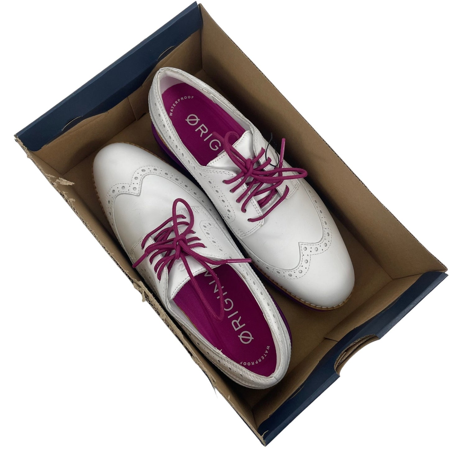 Cole Haan Original Grand Oxford Golf Shoes Waterproof White Size 7B