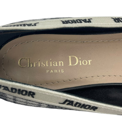 Christian Dior J'adior Embroider Tartan Print Pointed Toe Flats Size 39.5