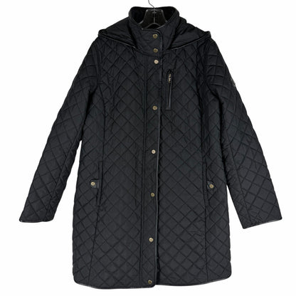 Lauren Ralph Lauren Hooded Quilted Long Coat Black Size L