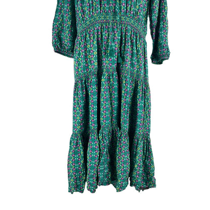 Matilda Jane Turquoise Geometric Age of Aquarius Peasant Dress Size L