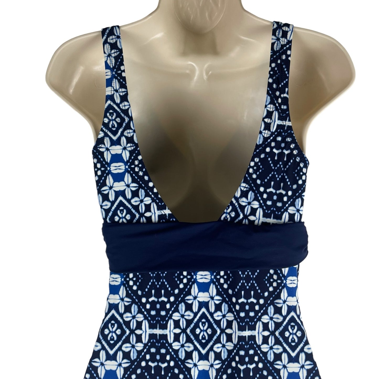 Tommy Bahama Island Sculpt One Piece Swimsuit Mare Navy UPF 50 Size 4