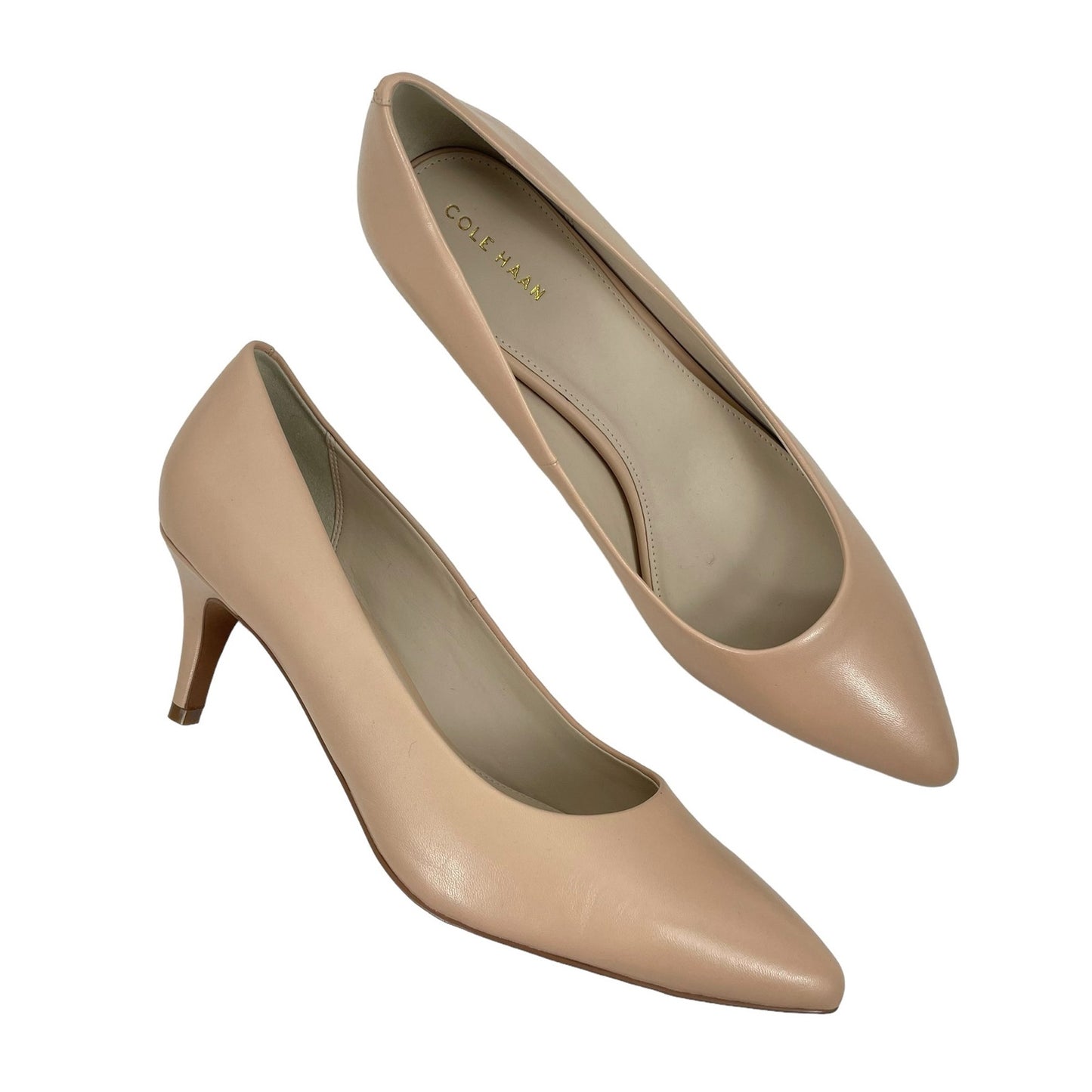 Cole Haan Harlow 65mm II Nude Leather Pumps Pointed Toe Size 10.5B