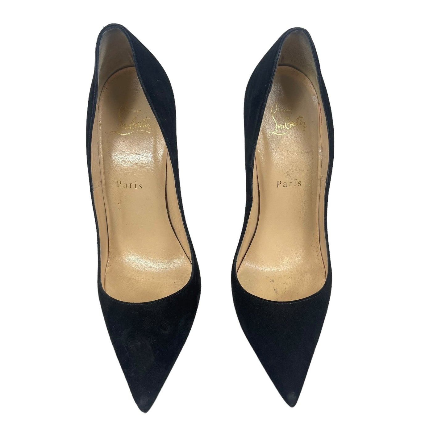 Christian Louboutin So Kate 120 Suede Pointed Toe Pumps Black Size 38