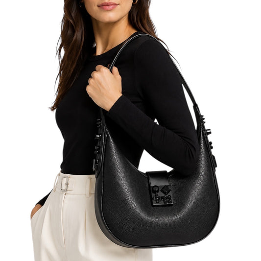 Christian Louboutin Carasky Small Empire Stud Leather Shoulder Bag Black