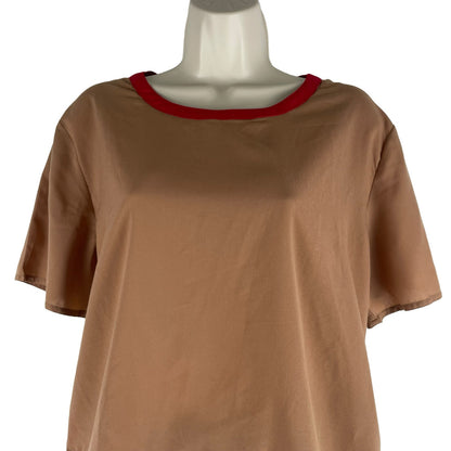 Walter Baker Leilani Short Sleeve Boxy Top Camel Red Size S