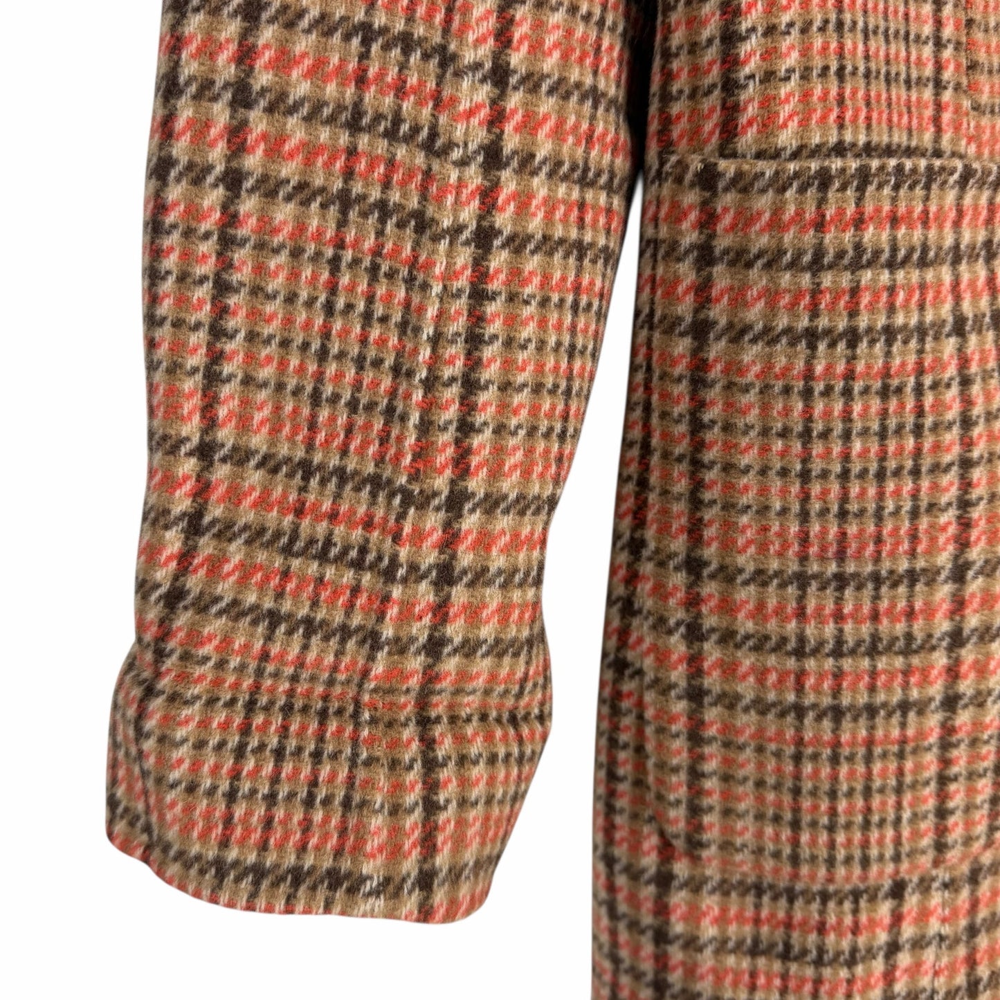 Talbots Wool Blend Doubleface Long Coat Campfire Plaid Size 8