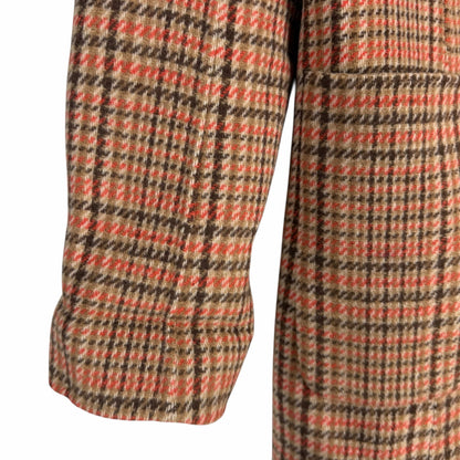 Talbots Wool Blend Doubleface Long Coat Campfire Plaid Size 8