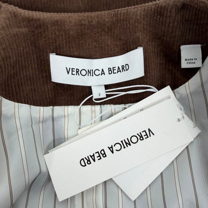Veronica Beard Bentley Double Breasted Corduroy Jacket Brown Size 2