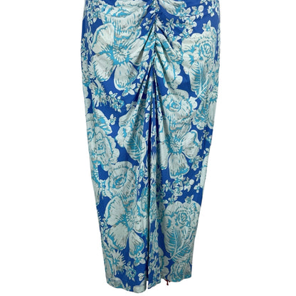 Diane von Furstenberg Stephen Off Shoulder Midi Dress Blue Size S