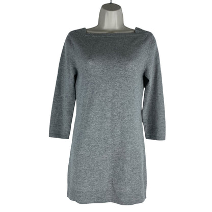 NEW Magaschoni 100% Cashmere Square Neck Tunic Sweater Gray Size S