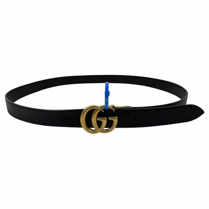 Gucci Double GG Reversible Leather Belt Black Brown Gold Buckle Size 120/ 48