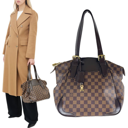 Louis Vuitton Damier Ebene Verona MM Shoulder Bag Brown