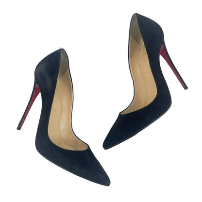 Christian Louboutin So Kate 120 Suede Pointed Toe Pumps Black Size 38