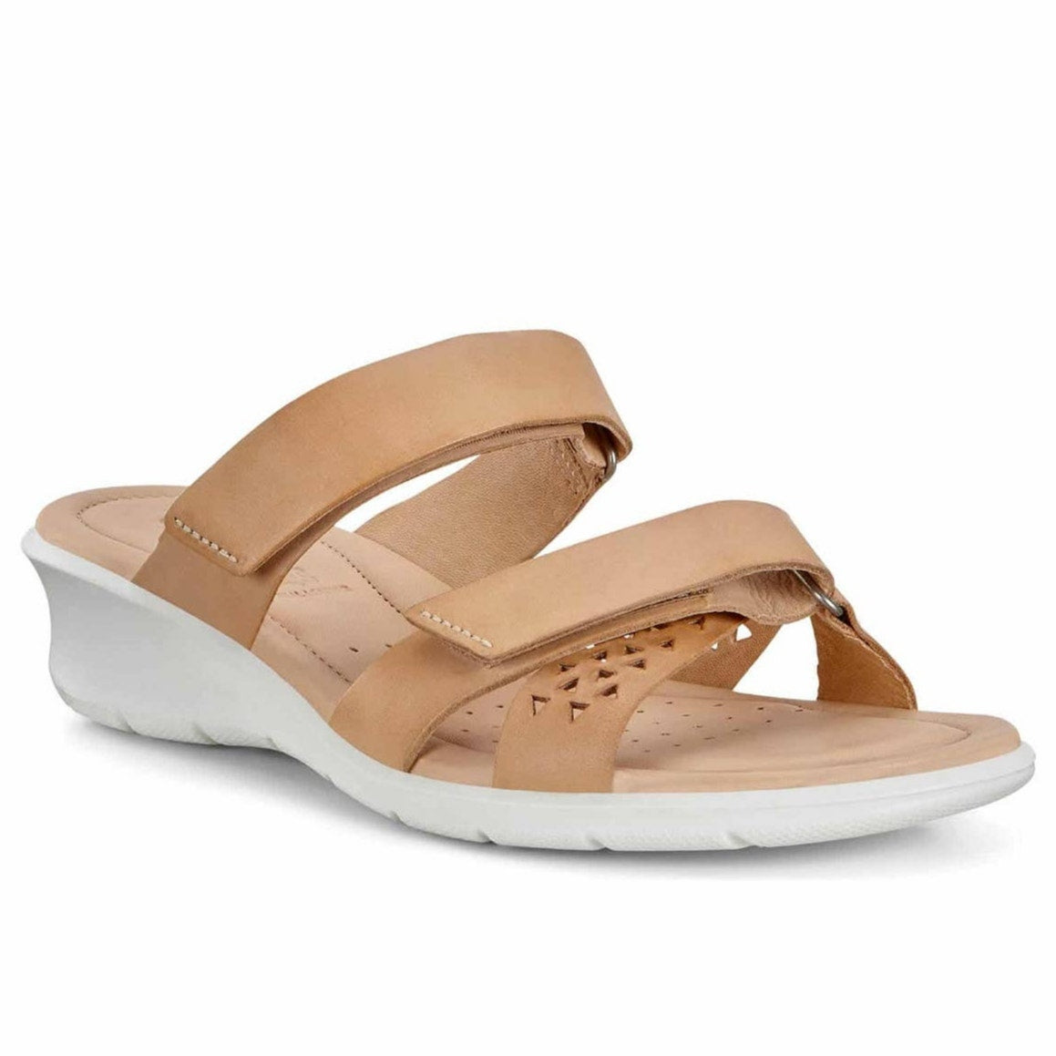 Ecco Pink Felicia Leather Wedge Slide Comfort Sandals Size 6