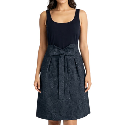 Rickie Freeman Teri Jon Double Bow Front Mini Cocktail Dress Black Size 2