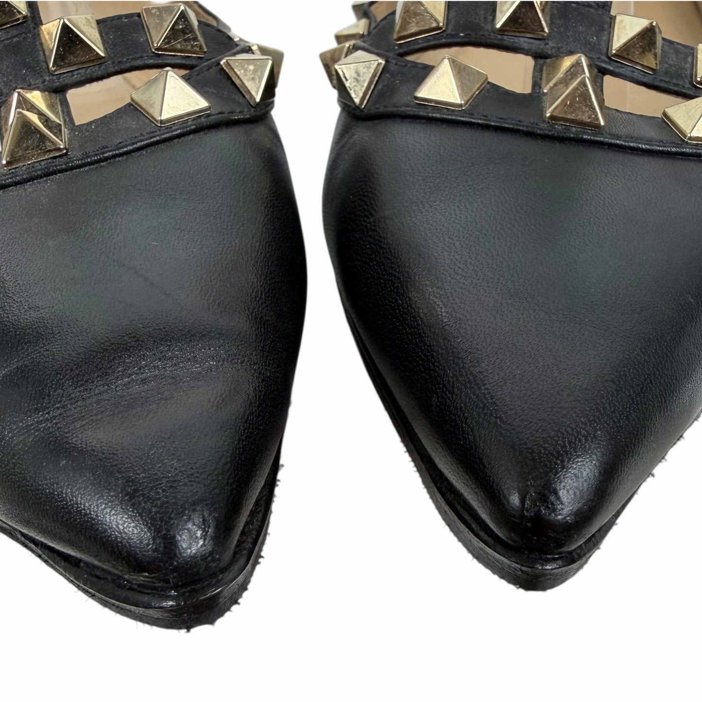Valentino Garavani Rockstud Caged Leather Ballet Flats Black Size 38