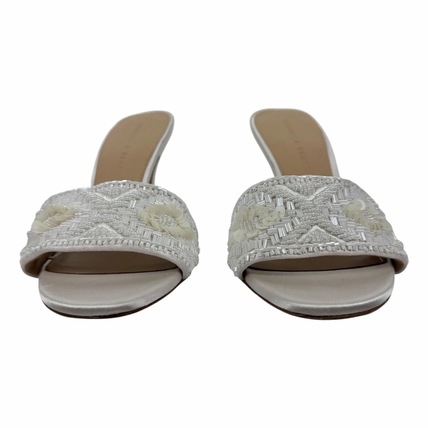 Veronica Beard Braxton Beaded Mule Sandal Coconut White Size 9M