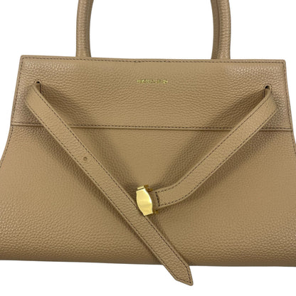 Veronica Beard Dash Bag Tan Pebble Leather Belted Handbag Sand