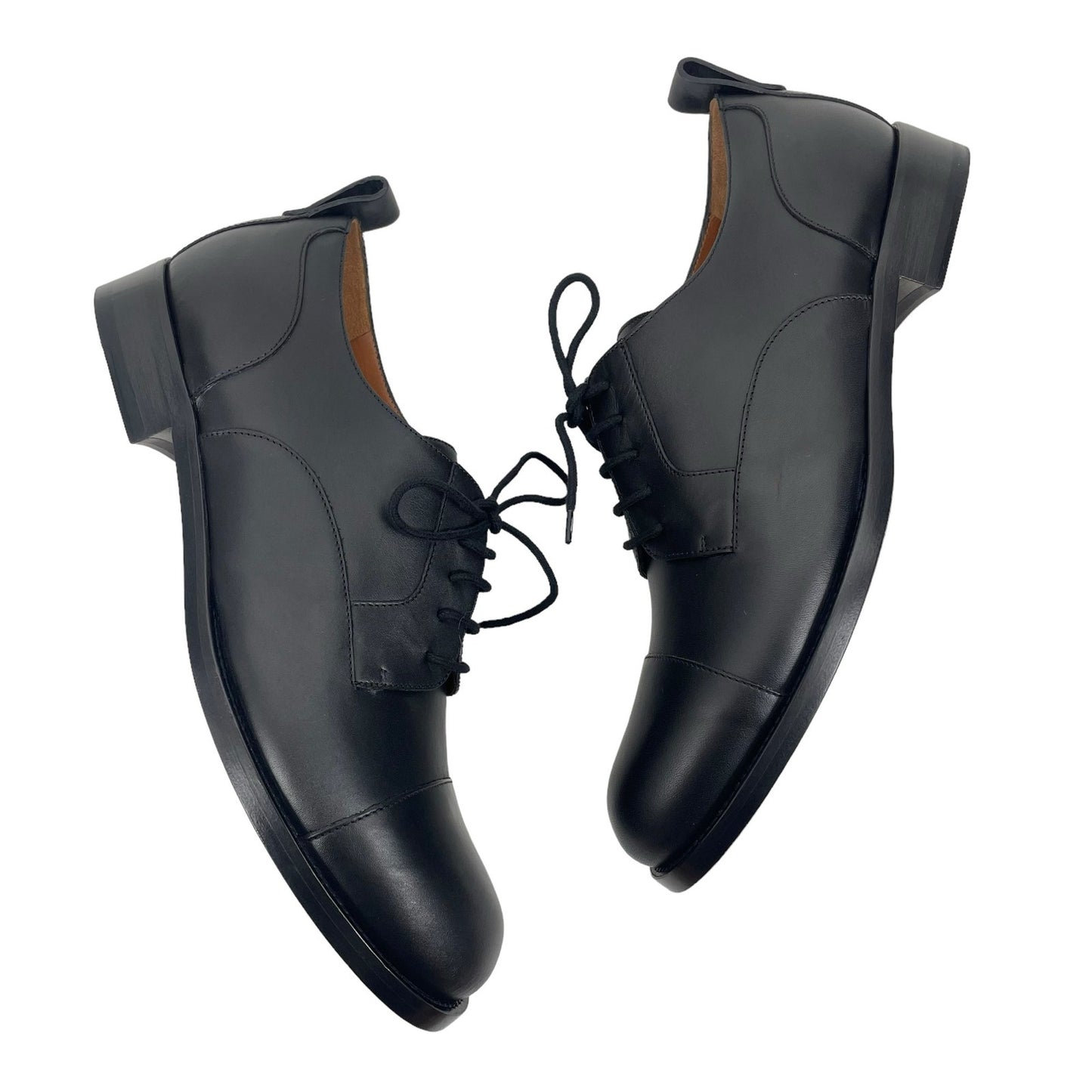 Valentino Garavani Black Derby Divise Leather Shoes Lace Up Size 42/ 9