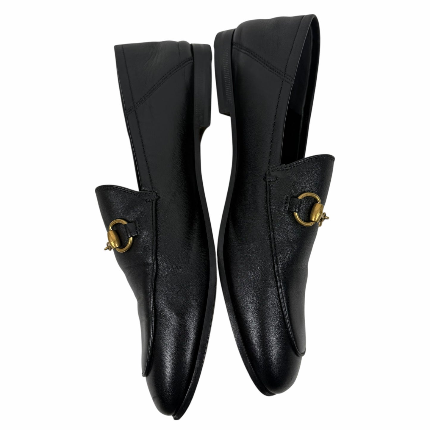 Gucci Brixton Leather Horsebit Loafers Mules Slide Black Size 36