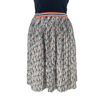 GH Bass Giraffe Printed Pleated Mini Skirt Classic Navy Size 6