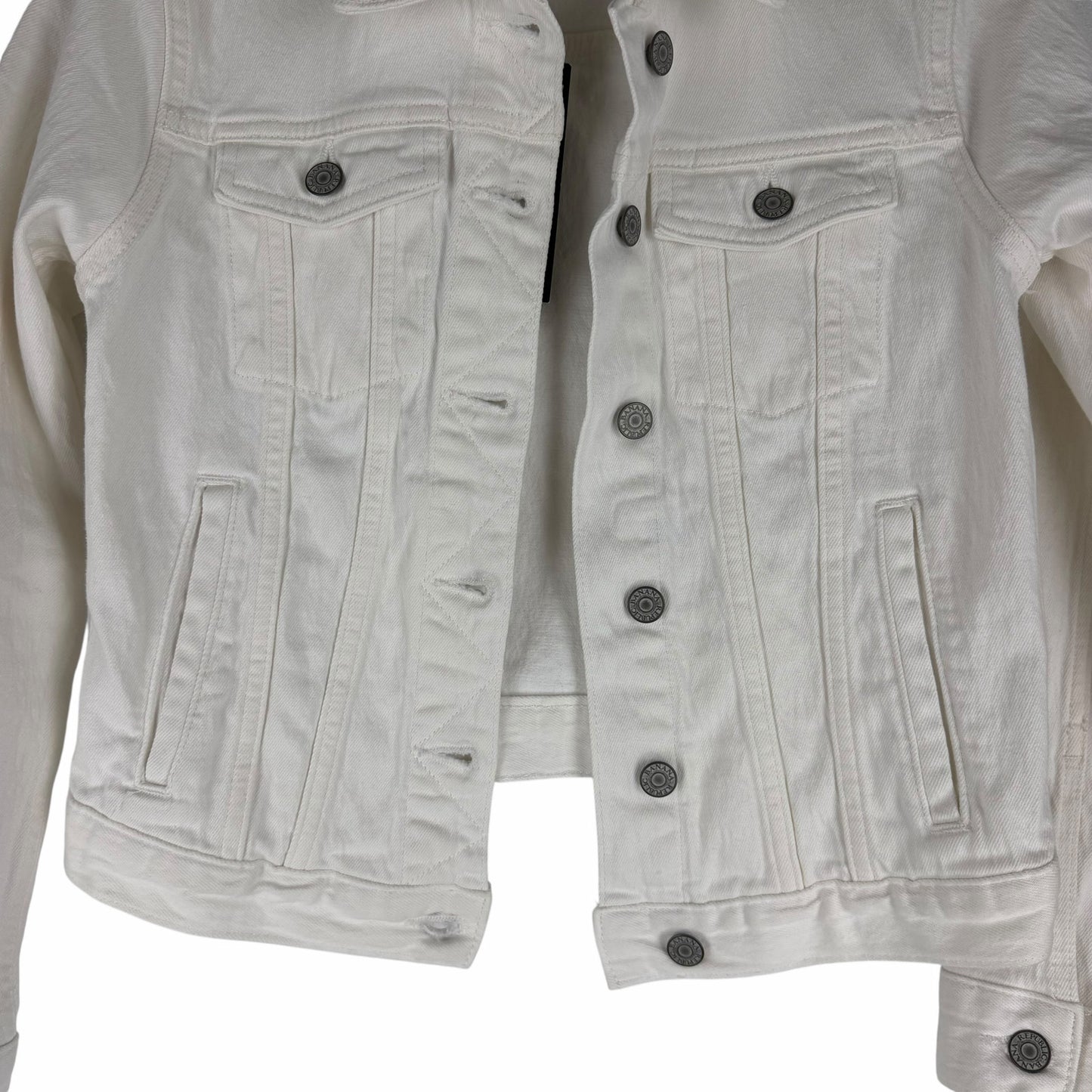 Banana Republic Classic White Denim Jacket Size XXS Petite