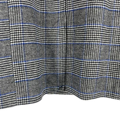 Levi's Amaya Wool Blend Houndstooth Plaid Coat Faux Fur Gray Blue Size L