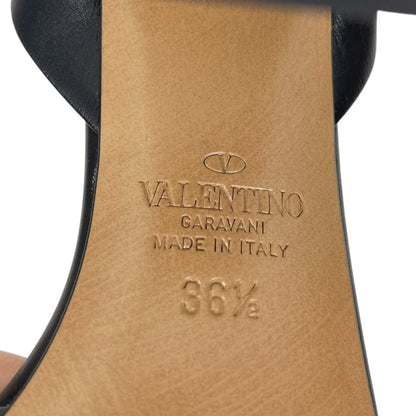 Valentino Garavani One Stud 90 Ankle Strap Sandals Black Size 36.5