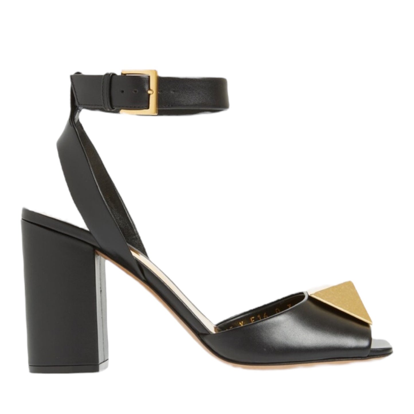 Valentino Garavani One Stud 90 Ankle Strap Sandals Black Size 36.5