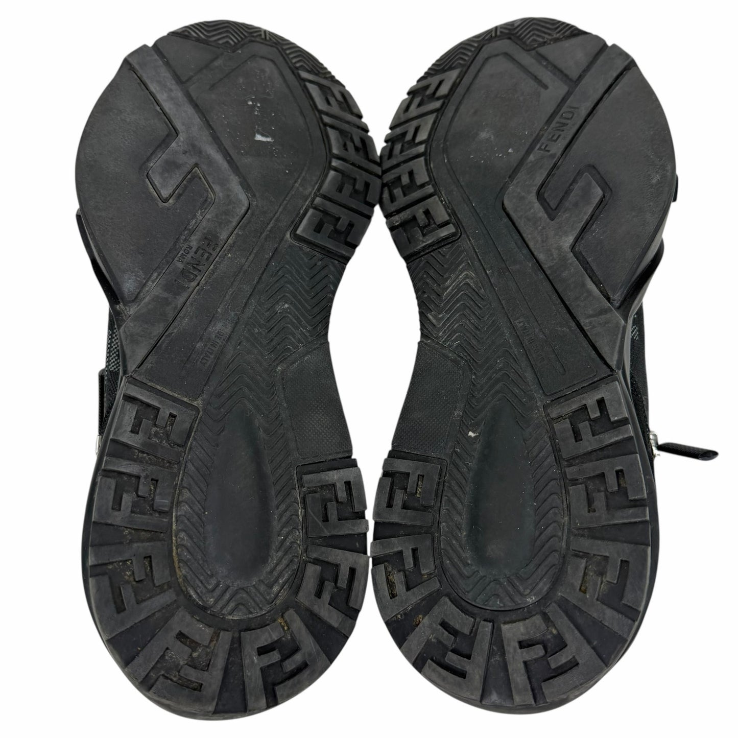 Fendi Flow Sneakers Zucca FF Logo Monogram Black White Size 11/ US 12