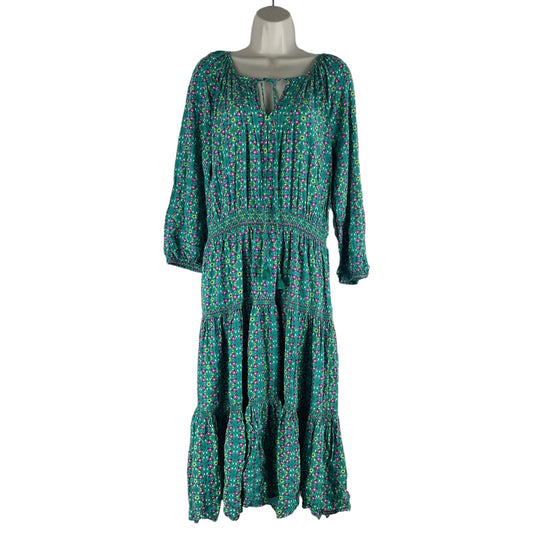 Matilda Jane Turquoise Geometric Age of Aquarius Peasant Dress Size L