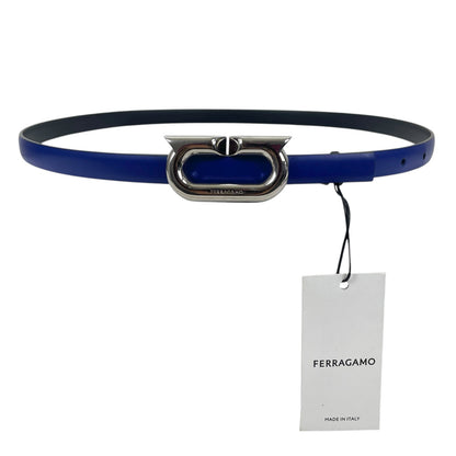 Salvatore Ferragamo Gancio Ellipse Skinny Leather Belt Size 80/32"